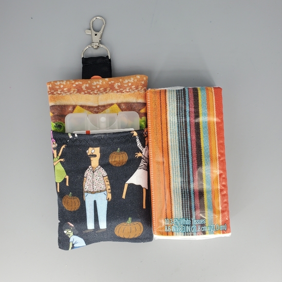 Bob Burgers 🍔 Tissue Holder Keychain + 2 Secret Pouch Stash Scrunchies - Picture 5 of 9